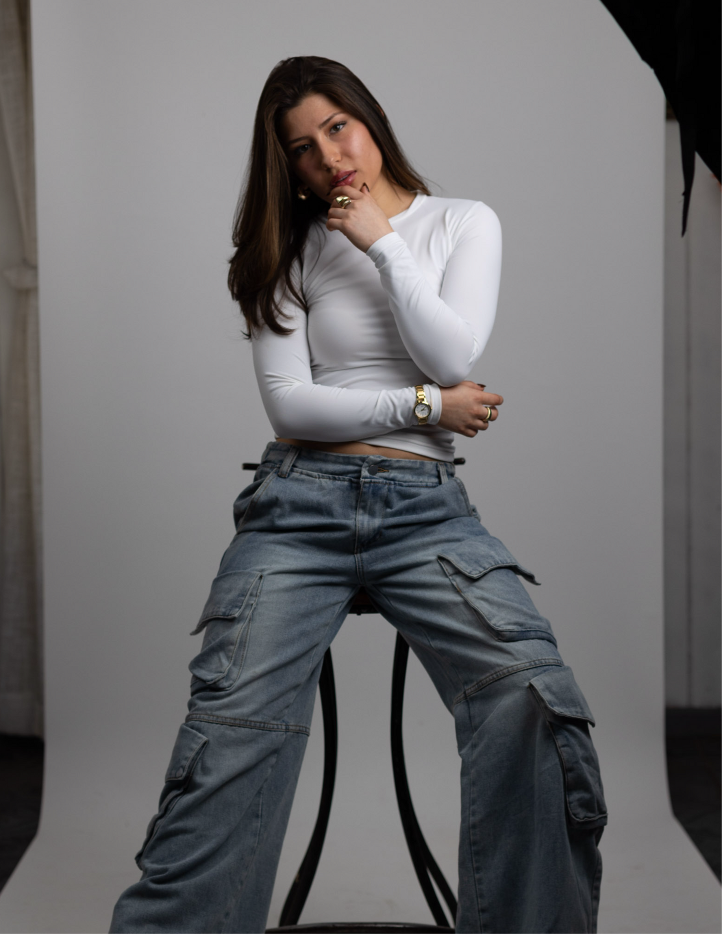 Basic Top Manga Larga Blanco