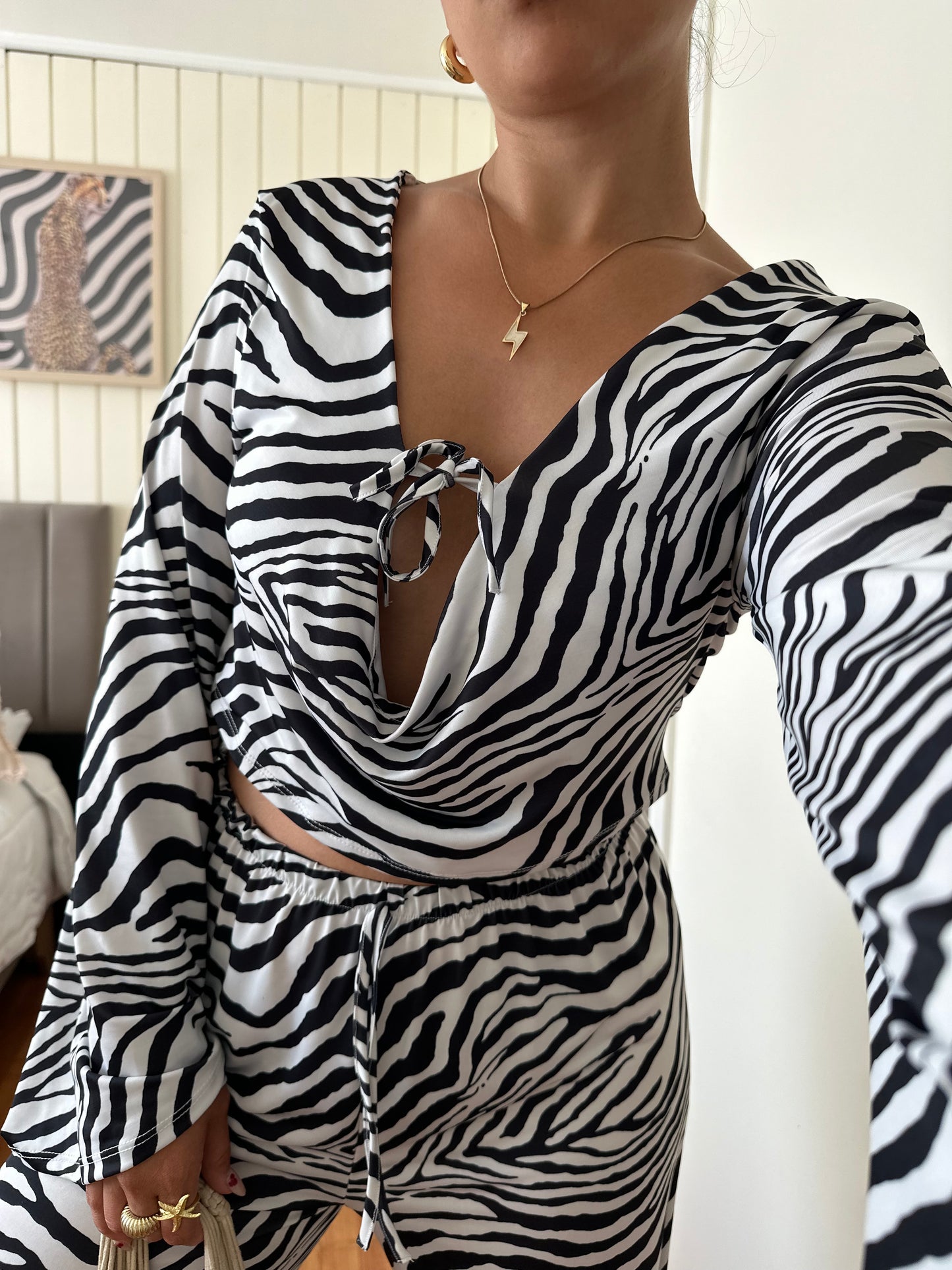 Blusa Drapeada Cebra