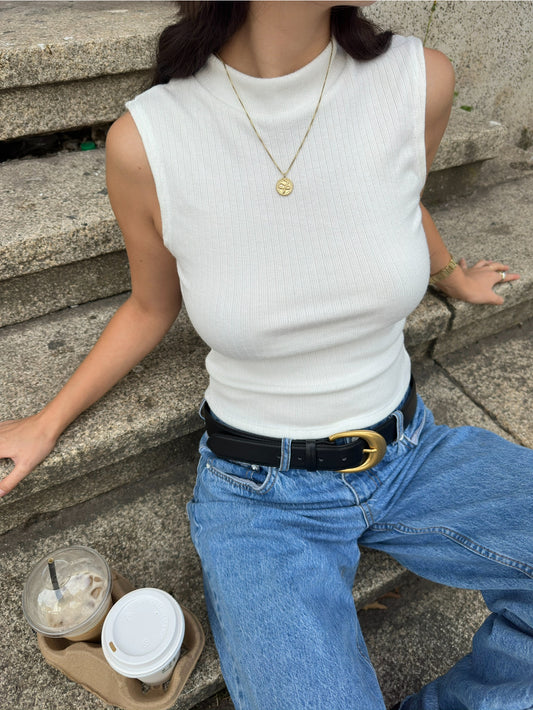 Top Lanilla Halter Blanco